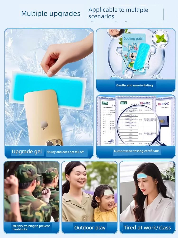 Cooling Patch for Physical Cooling and Heat Reduction, Ice Patch for Summer Heatstroke Prevention, Refreshing Patch for Students, Cooling Patch for