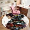 Demon Slayer Print Round Rug, Washable Floor Carpet, For Entryway Dorm Laundry Room Office Study, Home Decor Birthday Christmas Gift