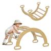 Kids Climbing Arch Indoor Wooden Rocker for Boys & Girls, Toddlers 18 To 48 Months, Natural Wood