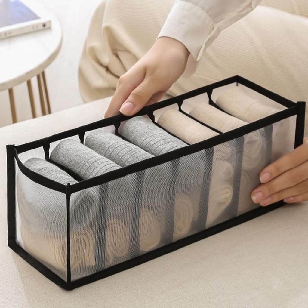 1 Stück – Schrank-Organizer für Socken, getrennte Aufbewahrungsbox für Unterwäsche, 7/9/11 Fächer, Jeans-BH-Organizer, faltbarer Schubladen-Organizer