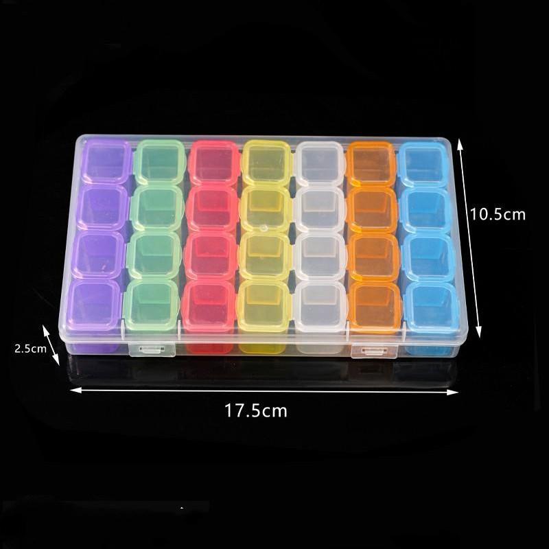 28 Grids 56 Grids Nail Art Colorful Jewelry Box Storage Box, Separately Opened Mini Drill Box Plastic Box Component Box