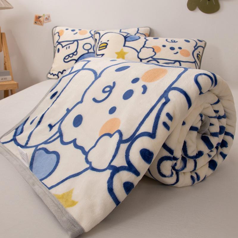 Comforter Cartoon Fleece Blankets Super Soft Flannel Queen Size Blanket For Bed Luxury Cozy Microfiber Plush Fuzzy Blanket