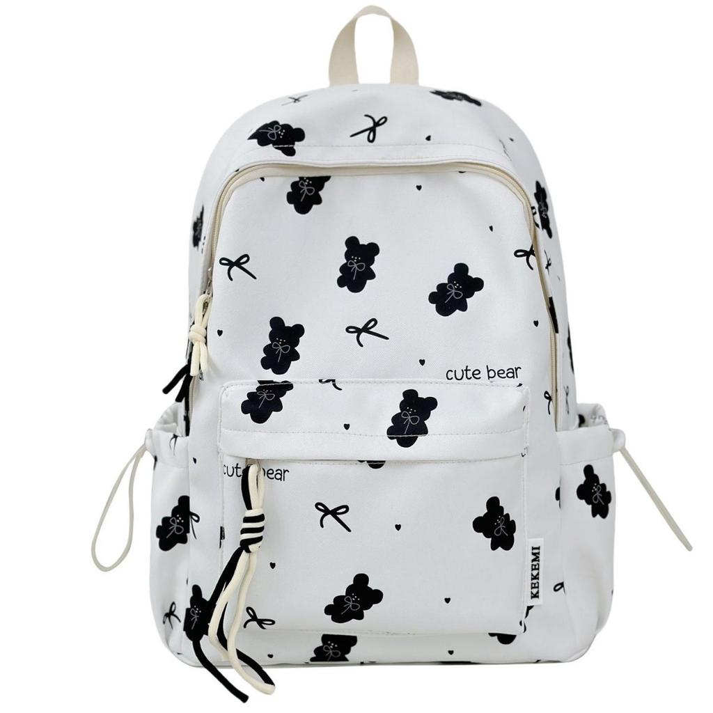 Schoolbag Japanese ins Girl Cute Bear Backpack High School Student Simple Travel Backpack Female School Bag Junior High School Student