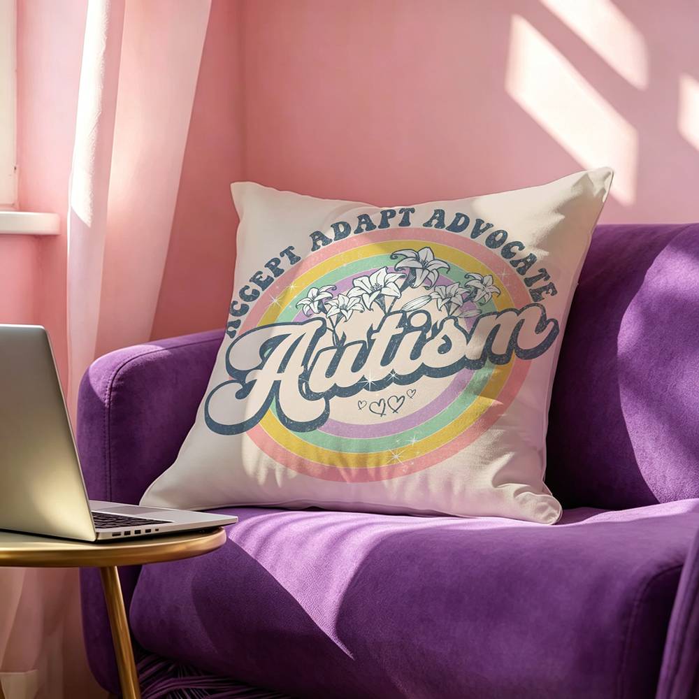 Autism Acceptanc Creative Slogan Square Double-Sided printed Pillow Case Bedroom Bedside Pillow Sofa Cushion Cover