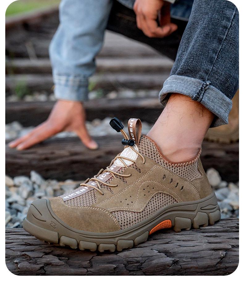 Lightweight Mesh Steel Toe Work Shoes: Anti-Smash, Anti-Puncture, Comfortable for Construction
