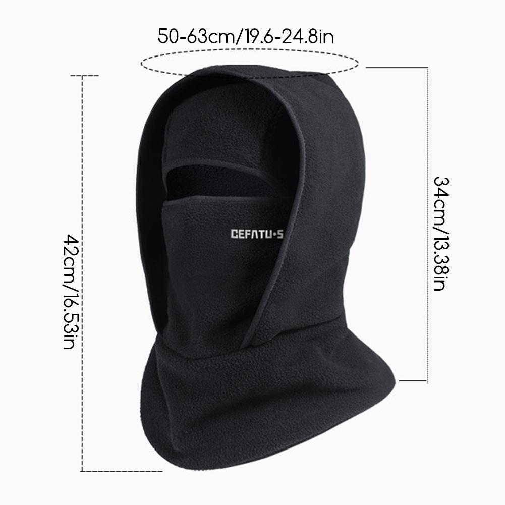 3 In 1 Winter Thermal Fleece Balaclava Ski Mask Cold Weather Neck Gaiter Hat Full Coverage Windproof Thermal Outdoor Sports