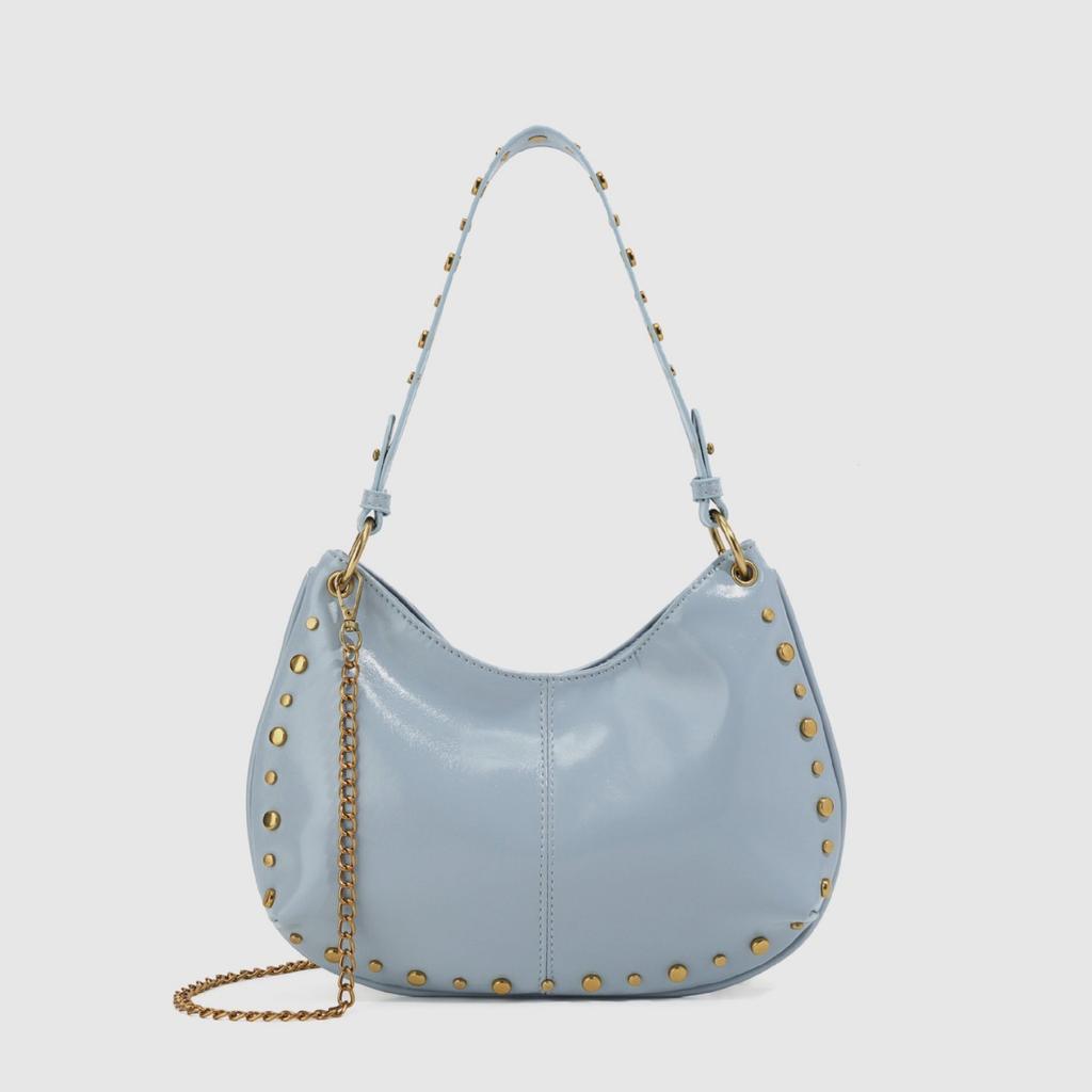 Fashionable and Trendy Underarm Bag, Rivet Handbag, Chain Shoulder Bag, Boston Crossbody Women's Bag, Versatile and Portable