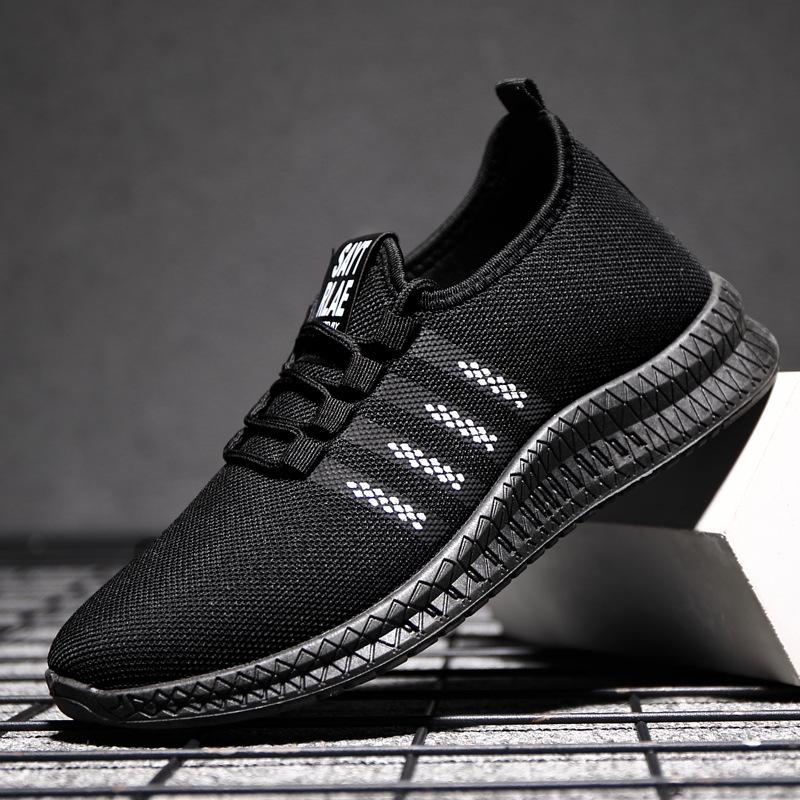 

Новая спортивная обувь из летучего трикотажа, мужская, корейская версия, модный тренд, кокосовые кроссовки, сетчатая дышащая мягкая подошва, универсальная повседневная обувь 44