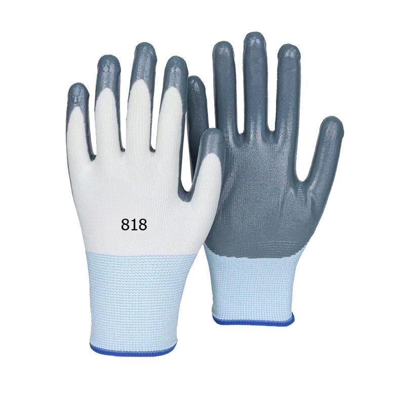 

12pcs Good Safety and Breathability Slip-resistant and Wear-resistant Works Gloves Thickened Labors Protection Nitrile Gloves