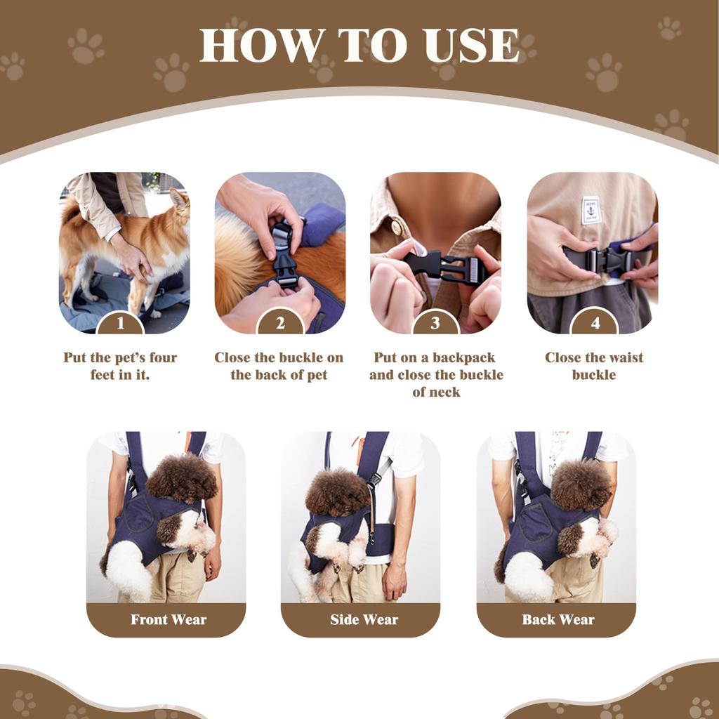 New custom canvas mesh pet front bag adjustable cat strap backpack chest travel bag double shoulder cat puppy backpack