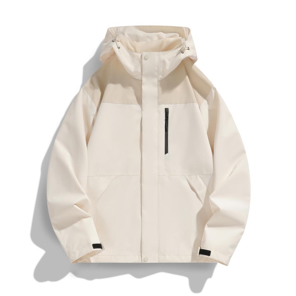 Printed Color-blocking Jacket for Men and Women The Same Style Spring and Autumn Trendy Waterproof Hooded Loose Couple Jacket for Men