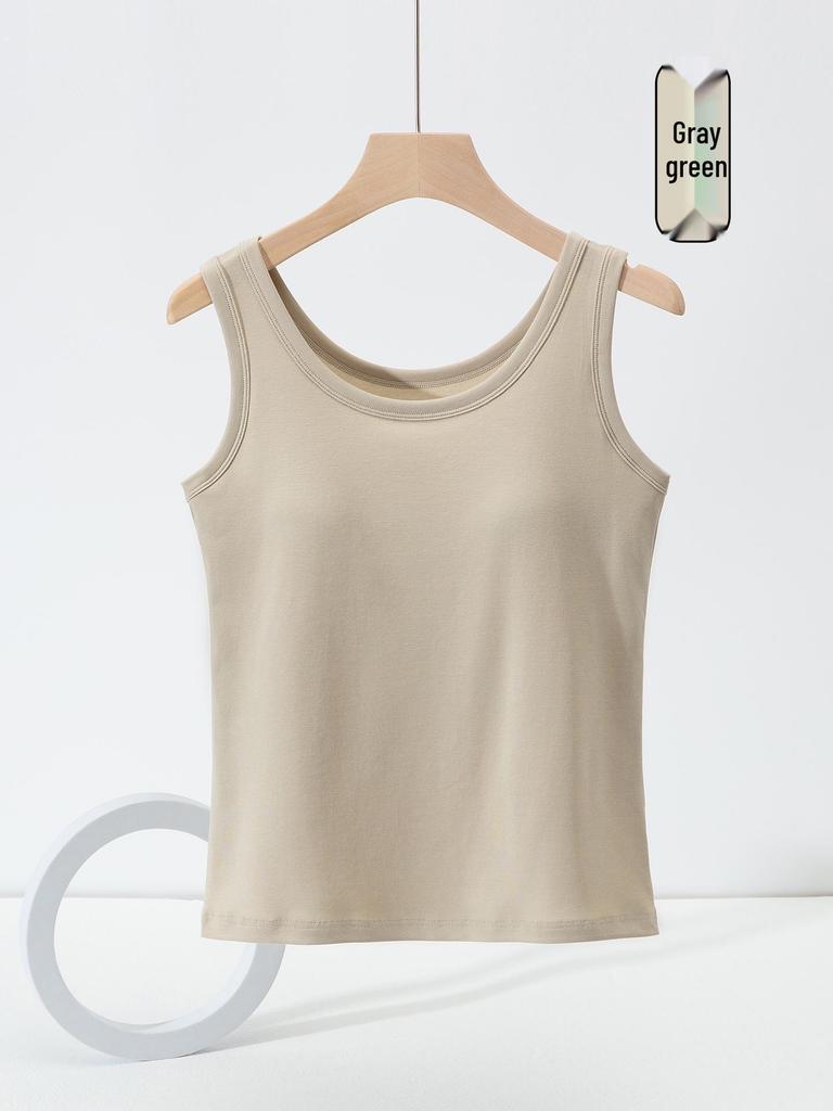 Women's Anti-Light Cotton Camisole: Covers Underarm, Chest Pads, Wear Alone or as Base Layer, Sleeveless Top