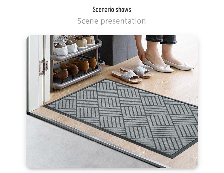 Geometric Anti-Slip Mud Wiping Door Mat - Wear-Resistant Rubber, Polypropylene