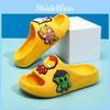 And Stylish Fun Cartoon Themed Boys Slippers For Summer In Black Yellow And Pink With Comfortable Material Eva
