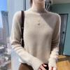100% Pure Wool Thick Knit Half-High Neck Sweater - Luxurious Cashmere Base Layer for Autumn/Winter
