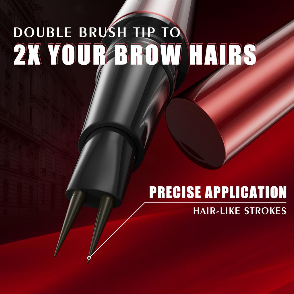 Binary Eyebrow Pencil, Waterproof, Sweat-Proof And Non-Smudging Double-Headed Liquid Wild Eyebrow Pencil