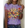 Fashion Women Retro Creative Color Dot Ink Splashing Print T Shirt Funny Casual O-neck Short Sleeves T-shirt Summer Female Tee Shirt