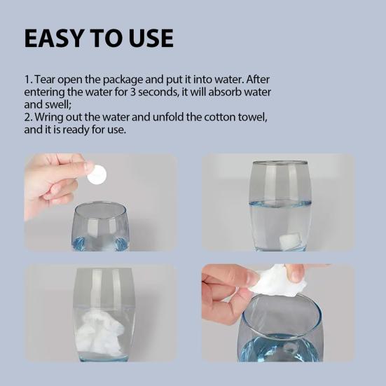 20Pcs Compressed Towels Portable Compression Face Towel Disposable Cotton Washcloth for Travel Home Outdoor