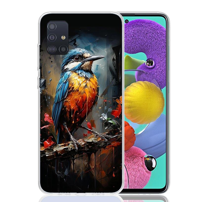 Animal Oil Painting Bird Phone Case For Samsung Galaxy A52 A32 A22 A12 A02S A50S A30S A51 A31 AA71 Note 20 Ultra 10 S10 Plus Gal