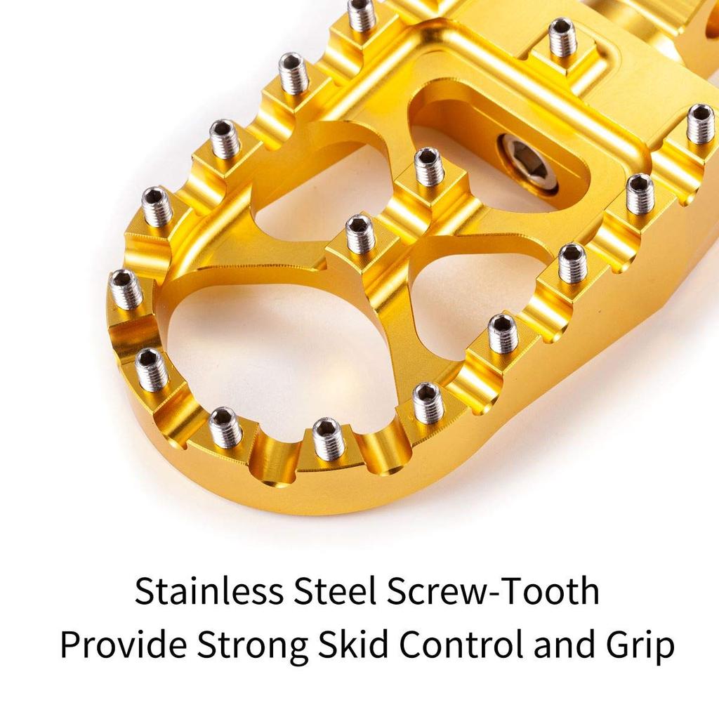 Hopider CNC Breite Fußrasten 360° Drehung MX Chopper Bobber Stil Harley Dyna Sportster Fat Boy Iron 883, Gold