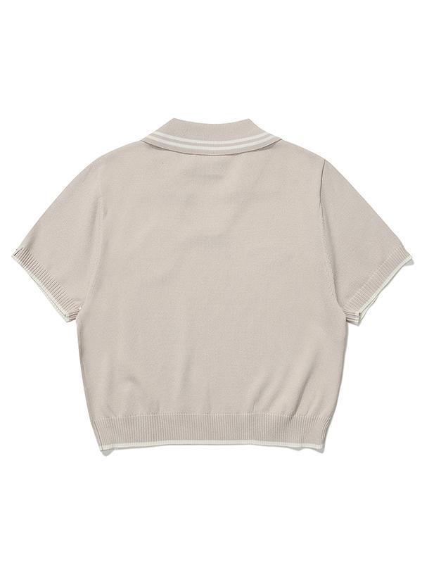 FIFA 1904 Women'S Collared Short Sleeve Sweater (Beige)