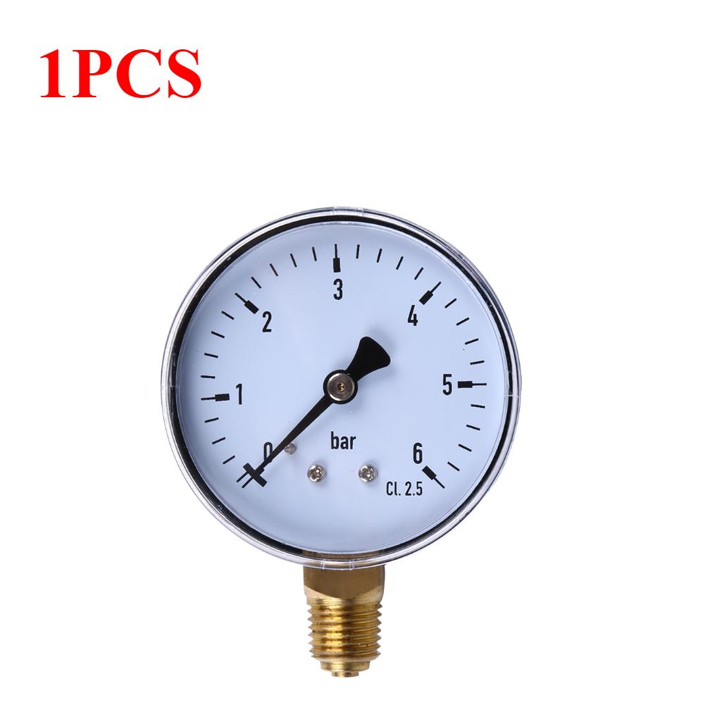 1-3pcs 1/4 Inch Manometer 6 Bar Compressor Compressed Air Pressure Gauge for Air Water Oil Gas Measurement