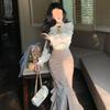 Elegant French-Style Women's Two-Piece Set: High-End Shirt & Fishtail Skirt for Spring