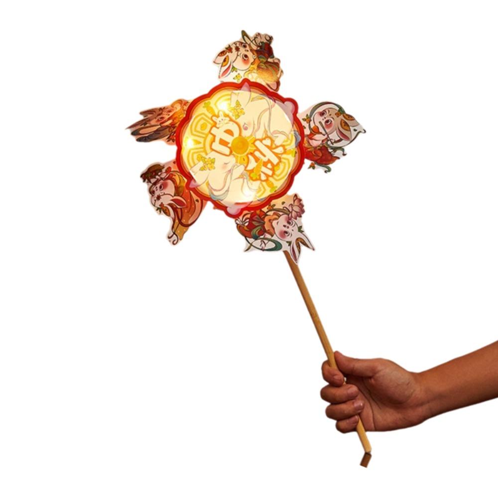 Hand-held Rotating Rabbit Windmill Lantern Luminous Children s Lantern  Lantern Festival Rabbit