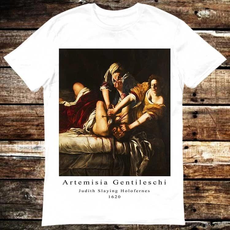 Judith Slaying Holofernes Beheading Artemisia Gentileschi History T  Shirt 6028 S
