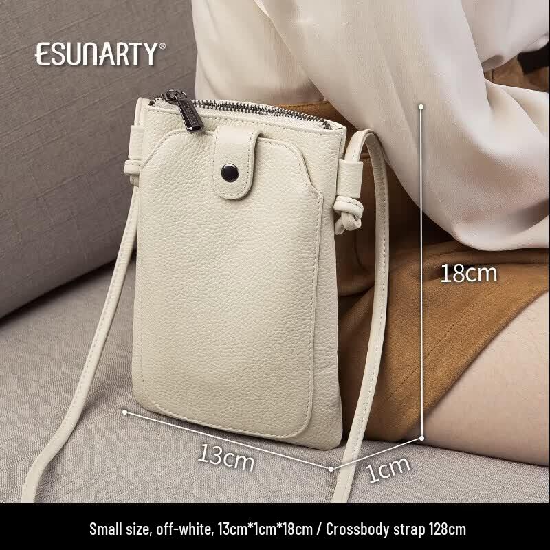 ESUNARTY Women's Genuine Leather Mini Crossbody Phone Bag