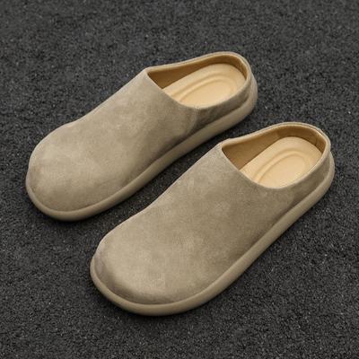 2025 Summer Shoes Men Sandals Thick Sole Casual Non-slip Summer Holiday Male Footwear Black Khaki