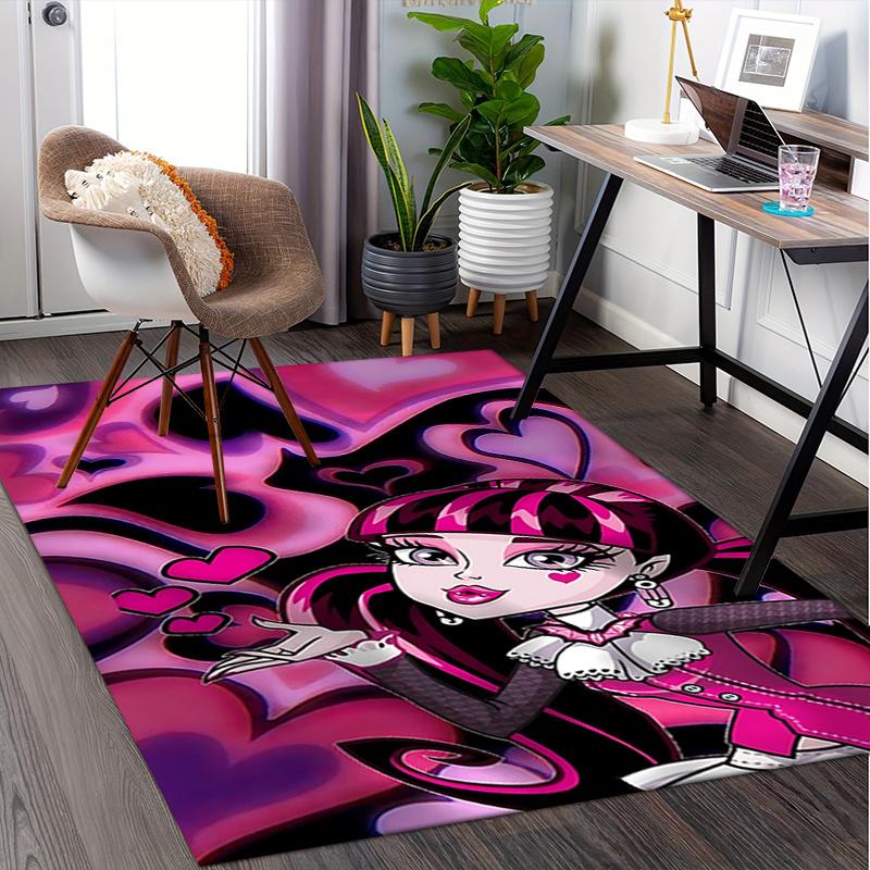 Monster High Office Chair Mat Cute Cartoon Girl Design, Perfect for Home Decor, Office Carpet, Gift Idea