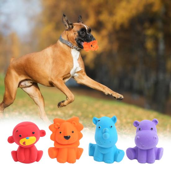 Yousheng Dog Chew Toy Bite-Resistant Soft Teeth Cleaning Built-in Sounder Cartoon Animal Shape Oral Care Puppy Squeaky Toy for Training