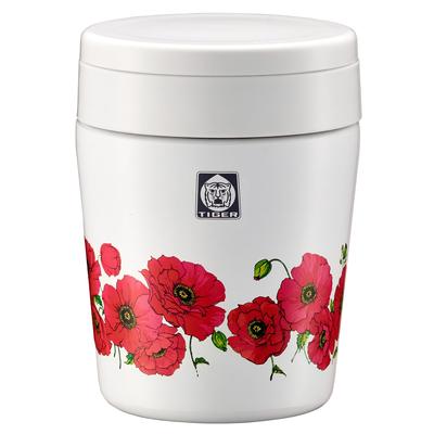 TIGER Vakuumisolierter Speisebehälter 300ml WEB Limited 100-jähriges Jubiläumsmodell Nachdruck Retro-Muster Mohn MCL-T030WF