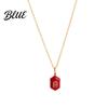 Charming Necklace Stone Pendant Necklace Oval or Hexagonal Charm Geometric