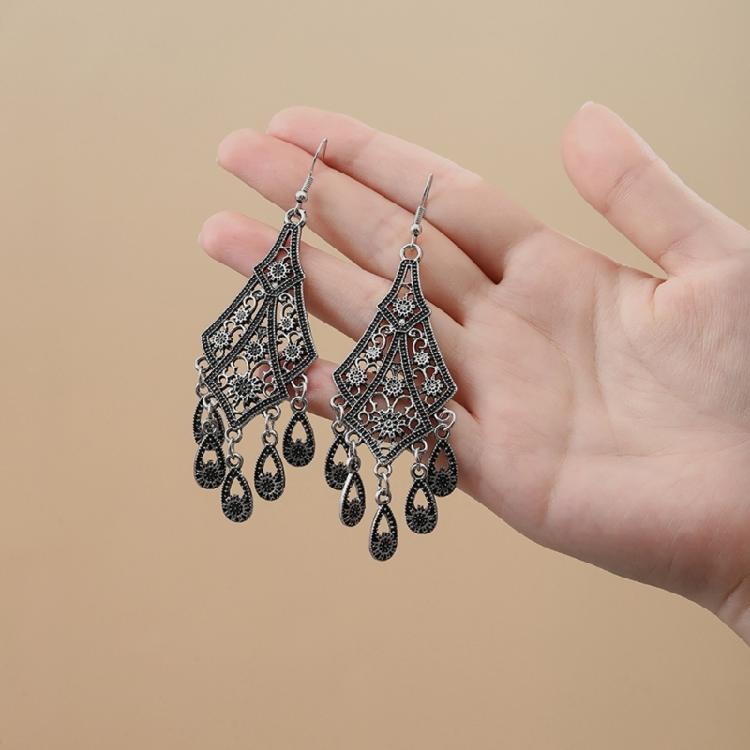 Chic Openwork Vintage Inspired Drop Earrings Lightweight Comfort Zinc Alloy Jewelry Gift for Her