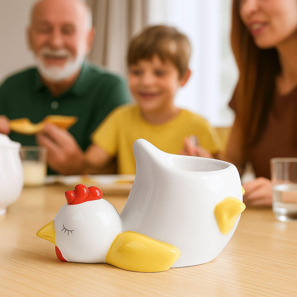 Ceramic Cartoon Eggs Holder Chicken Shape Eggs Base Creative Chicken Eggs Cup  Breakfast