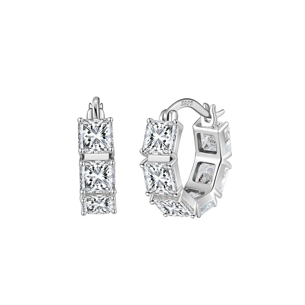 Luxury 925 Sterling Silver Jewelry 14K Gold Plated D Color VVS Moissanite Hoop Earrings for Party