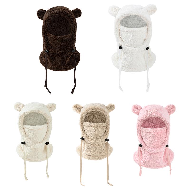 Adorable Bear Ear Kids' Pullover Hat – Windproof, Warm Neck Gaiter for Autumn & Winter