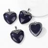 2pcs Natural Stone Heart Shape Necklace Pendant Healing Love Crystal Pendants Amethysts Charms Necklaces Jewelry Women 31*35MM