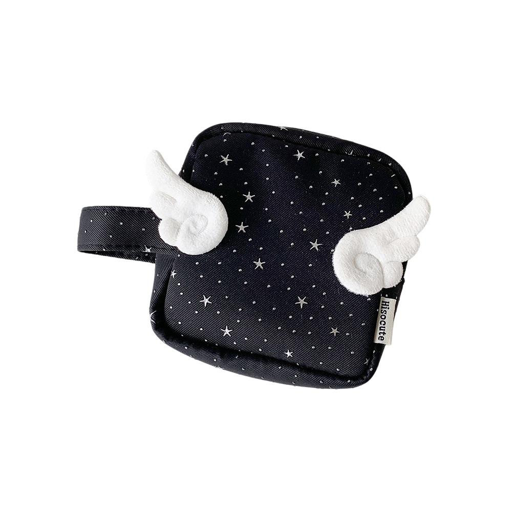 Y2K Print Data Cable Digital Bag Desktop Storage Storage Pouch Wings Star Dots Storage Bag Ladies