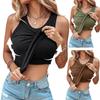 Women's Round Neck Slim Fit Cropped Tank Top Built In Bra Cotton Polyester Medium Stretch Solid Color Summer Streetwear Sleeveless Top