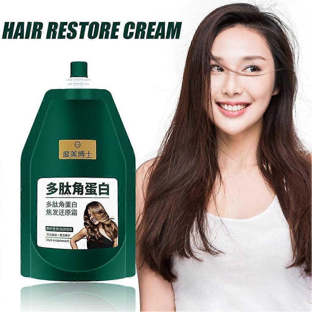 Krém na obnovu vlasů Peptid Keratin Zlepšuje suché drsné hladké vlasy