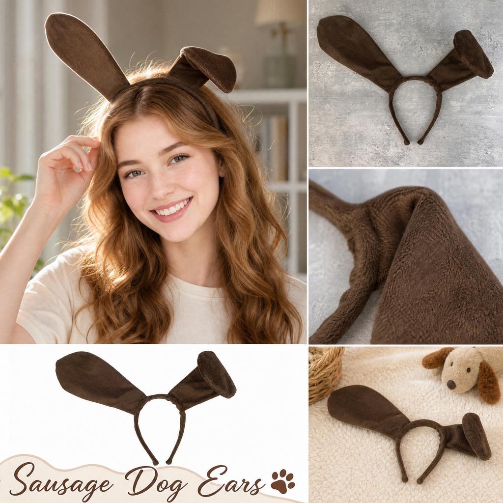 Dog Ears Headband Costume Accessory for Cosplay and Party Wear