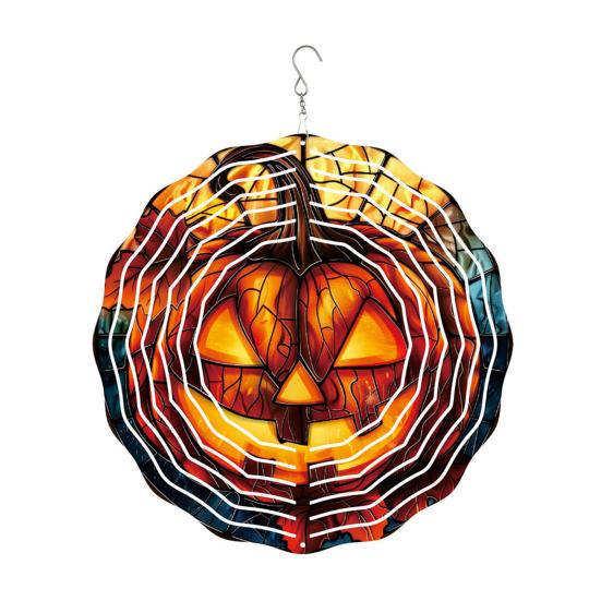 

Halloween 3D Wind Spinner Decoration Indoor Outdoor Garden Yard Porch Ghost Witch Skull Pumpkin Wind Chime Hanging Ornament H