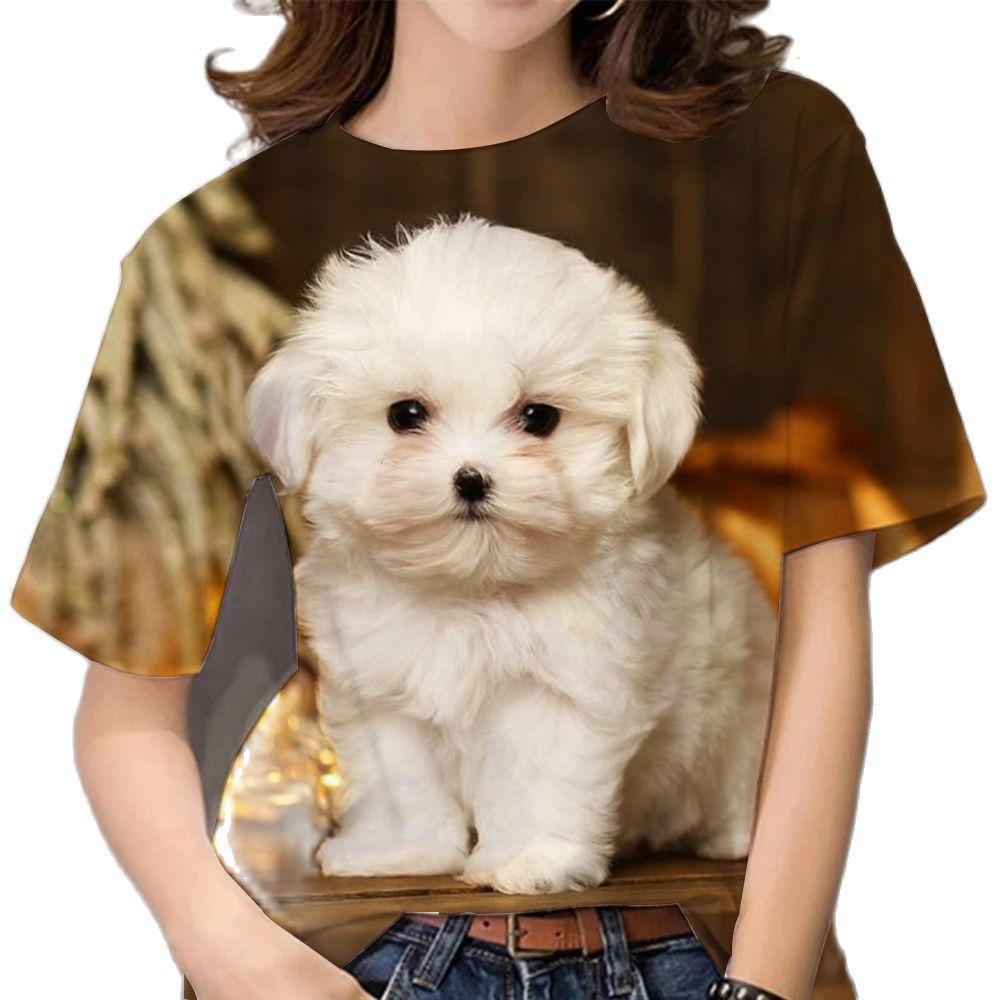 

Women s T-shirt large size loose sports short sleeve new animal 3D printing S