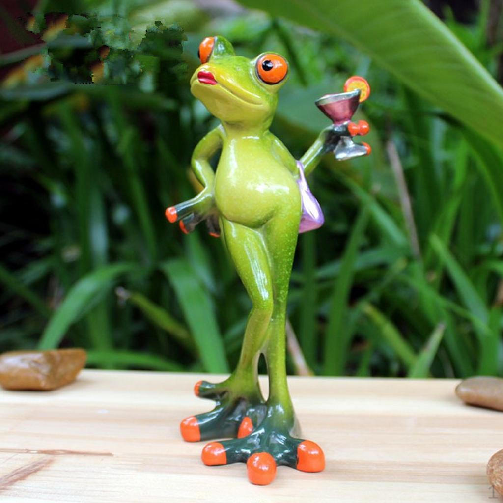 3D Лягушка Декор Животное Смола Ремесла Фигурки Милая Игрушка Настольное Украшение #2