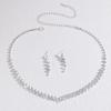 Accessories Bridal Necklace Earrings Set Full Diamond Fashion Temperament Dress Cold Niche Accessories
