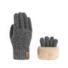 Gloves for Women In Winter, Thickened with Velvet, Korean Version, Cold Resistant, Cute, Cycling, Touch Screen, Warm, Knitted Yarn Gloves