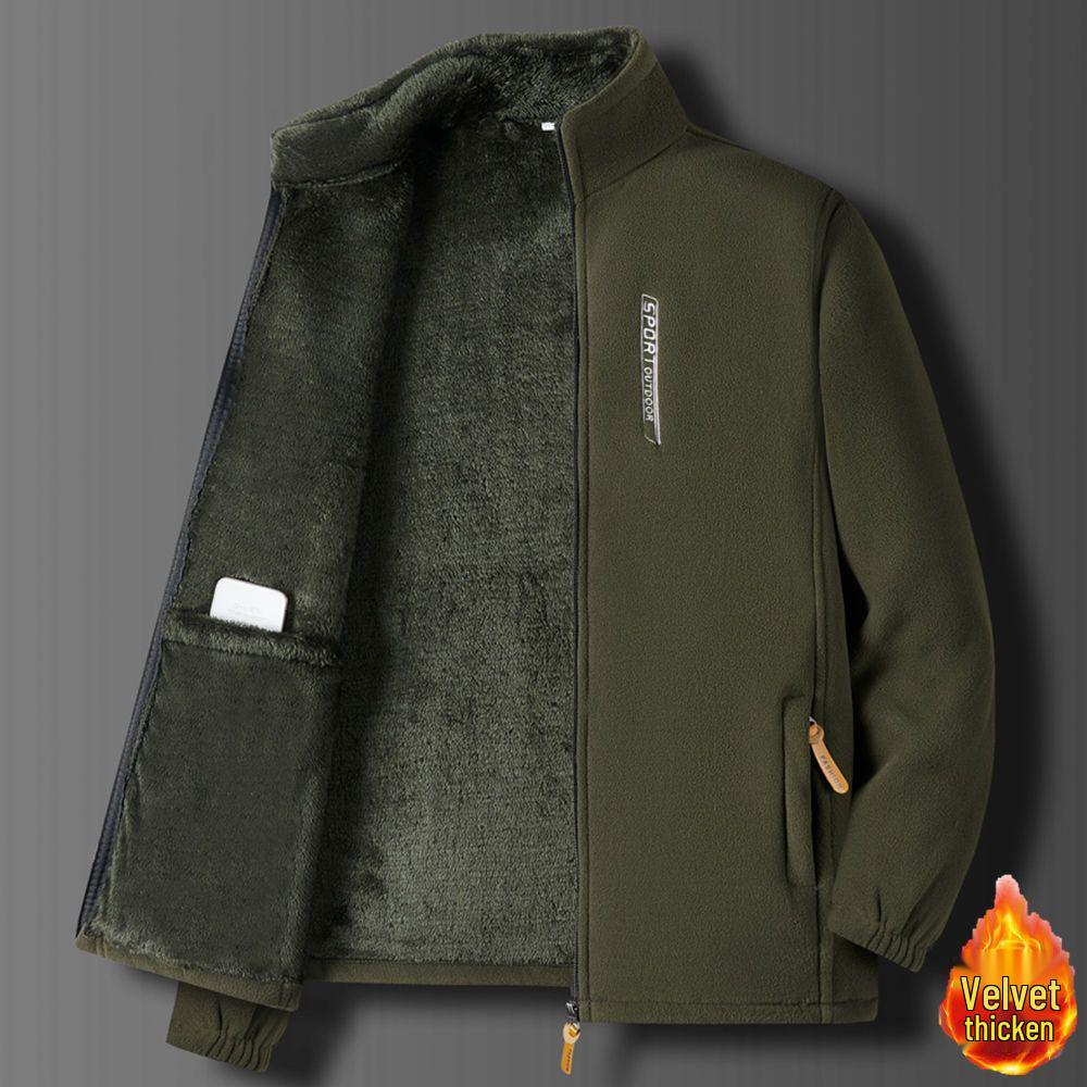 Men's Double-Sided Fleece Windbreaker Hoodie for Autumn/Winter